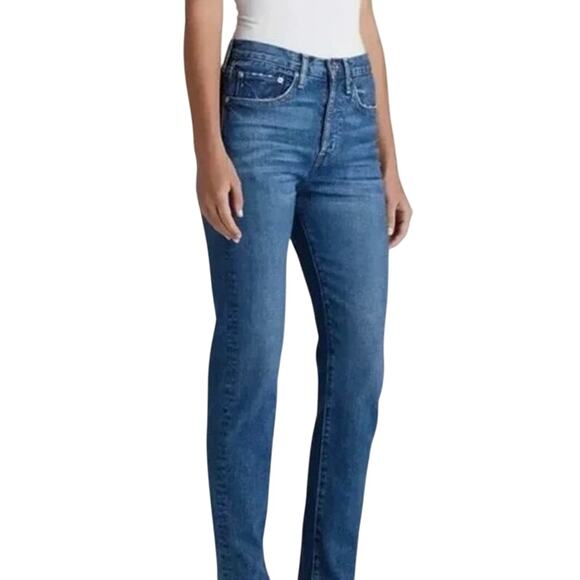 Edwin Hana Classic Straight Jeans in Blue Medium Wash Awake - Picture 2 of 7